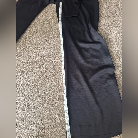 Express High Waisted Sash Waist Wide Leg Pant - Satin Material - Picture 3 of 6